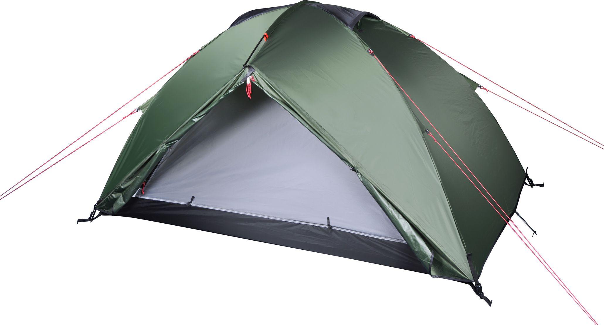Grønt Urberg 2-Person Dome Tent G4 med åpen inngang