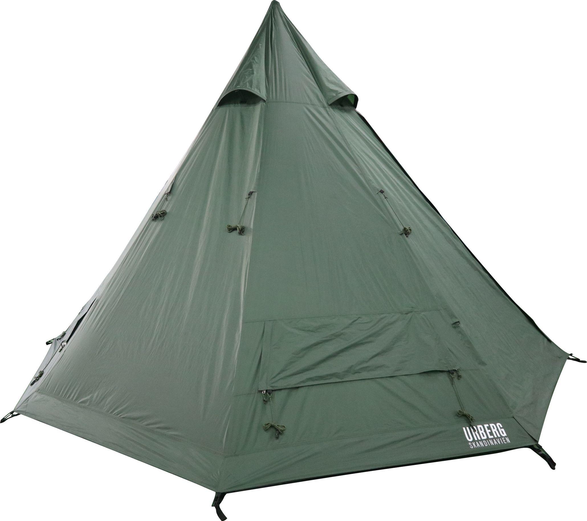 Grønt Urberg Tipi Tent 5 med høy midtstang